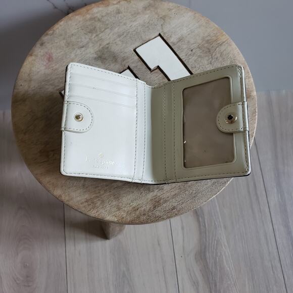 Kate Spade Wallet Stacy New York Gray Glitter Bug Compact Bifold Aurora Sparkly - Picture 7 of 8